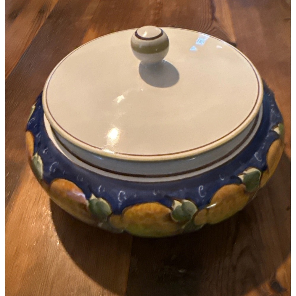 Vintage CAFF  Faenza Italian Majolica Lemon Covered Soup Tureen